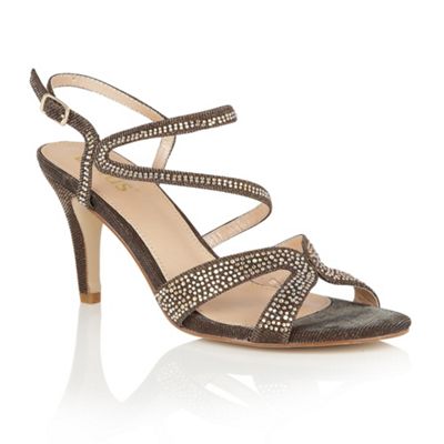 Lotus Metallics 'Hibiscus' diamante open toe sandals